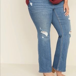 High-Waisted Plus-Size Pull-On Boot-Cut Jeans